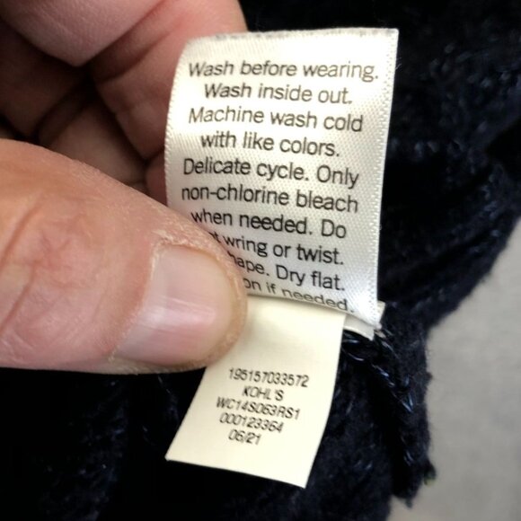 Croft & Barrow Womens Sweater Size XXL Mock Neck Navy Blue Knit Textured Casual - Picture 10 of 12